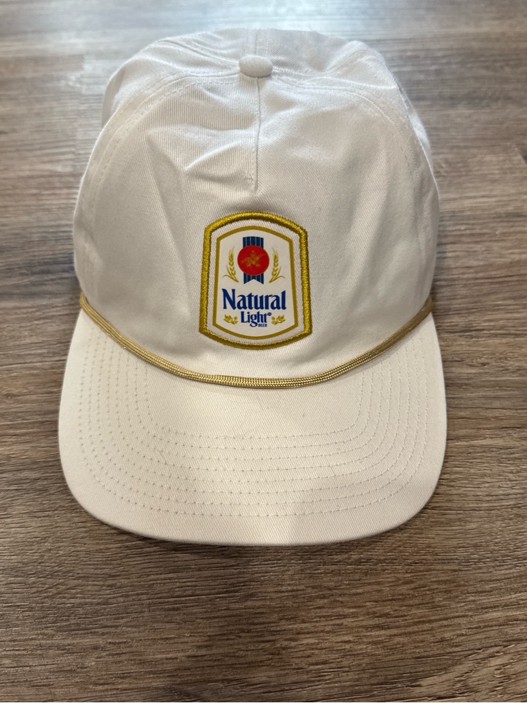 White Natural Light Logo Baseball Cap